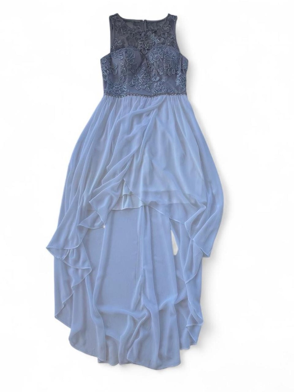 City Studio Sleeveless Floral Embroidered High-Low Size 7 Cocktail Cottagecore